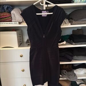 Herve Leger Elegant Black Mini Dress